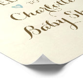 baby shower tekent blauw. Het is een beer van een  Poster (Hoek)