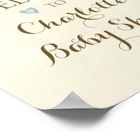 baby shower tekent blauw. Het is een beer van een  Poster (Hoek)