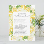 baby shower-telefoonkaart met citroenboom (Staand voorkant)