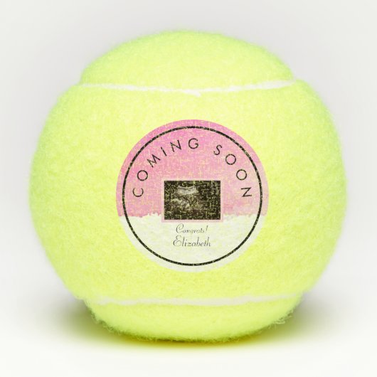 Baby shower Tennis Zwangerschap Ultrageluid Foto Tennisballen (Voorkant)
