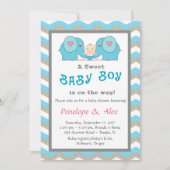 Baby Shower ter ere van Jongen, blauw, wit, kleur Kaart (Voorkant)