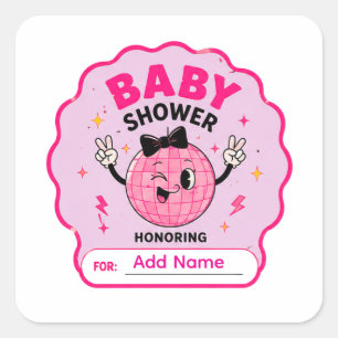 ✨ Baby Shower ter ere van Kleine Naam Vierkante Sticker