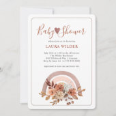 Baby shower Terracotta Boho Waterverf Rainbow Kaart (Voorkant)
