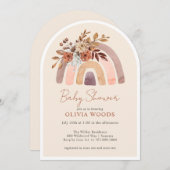 Baby shower Terracotta Boho Waterverf Rainbow Kaart (Voorkant / Achterkant)