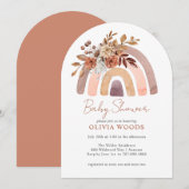 Baby shower Terracotta Boho Waterverf Rainbow Kaart (Voorkant / Achterkant)