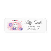 Baby shower Terug Adres Label Little Boo Girl (Voorkant)