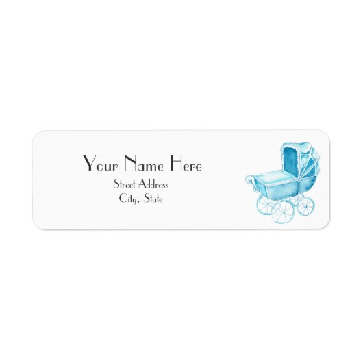 Baby shower Terug-adreslabel Etiket (Voorkant)