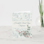 Baby Shower Thank You Card - Eucalyptus & Bow Bedankkaart (Voorkant)