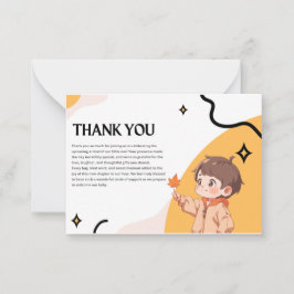 Baby shower Thank you cards Notitiekaartje