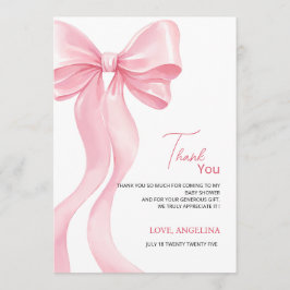 Baby Shower Thank You Cards with adorable bow. Bedankkaart