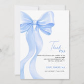 Baby Shower Thank You Cards with adorable bow. Bedankkaart (Voorkant)