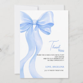 Baby Shower Thank You Cards with adorable bow. Bedankkaart