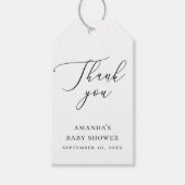 Baby Shower Thank You | Elegant Minimalist Script Cadeaulabel (Voorkant)