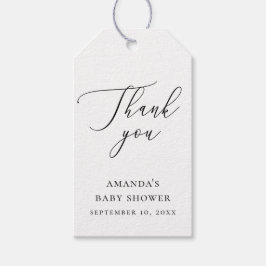 Baby Shower Thank You | Elegant Minimalist Script Cadeaulabel