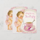 Baby Shower Thee Feestje Kaart (Voorkant / Achterkant)