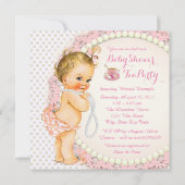 Baby Shower Thee Feestje Kaart (Achterkant)