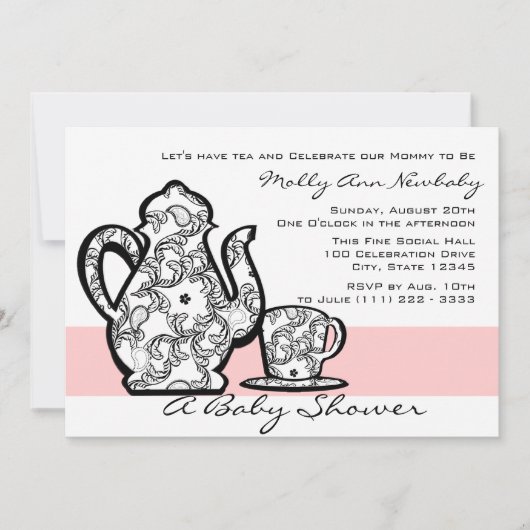 Baby shower thee met veranderlijke kleur kaart (Voorkant)