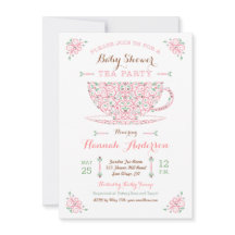 Baby Shower Theepartij- Baby Meisje II Uitnodiging