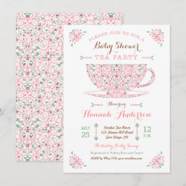 Baby Shower Theepartij- Baby Meisje II Uitnodiging