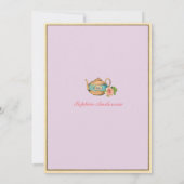 Baby shower theepartij paarse lila sip en zie kaart (Achterkant)