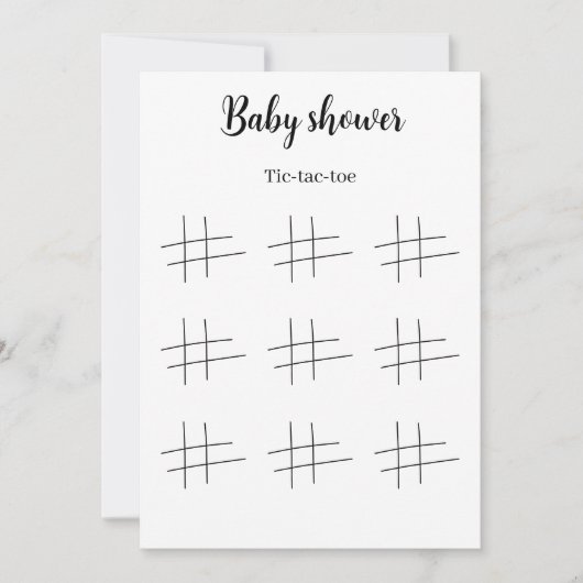 Baby Shower Tic Tac Toe Game Printable, Kaart (Voorkant)