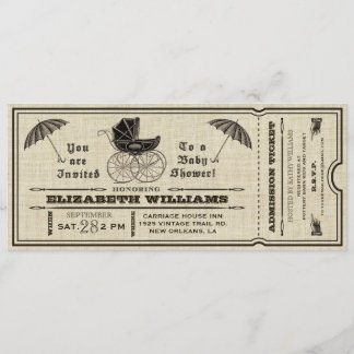  Baby shower Ticket Invitation III Kaart