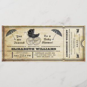  Baby shower Ticket Invitation Kaart