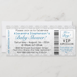 Baby shower ticket uitnodigingen, jongen kaart