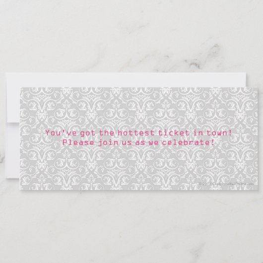 Baby shower ticket uitnodigingen, meisje kaart (Achterkant)