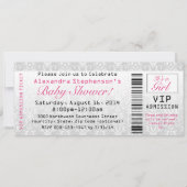 Baby shower ticket uitnodigingen, meisje kaart (Voorkant)
