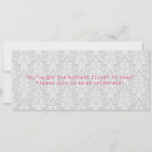 Baby shower ticket uitnodigingen, meisje kaart (Achterkant)