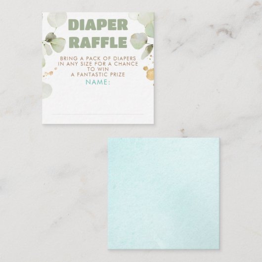 Baby shower Tickets groen bruin blauw taper Informatiekaartje (Voorkant / Achterkant)