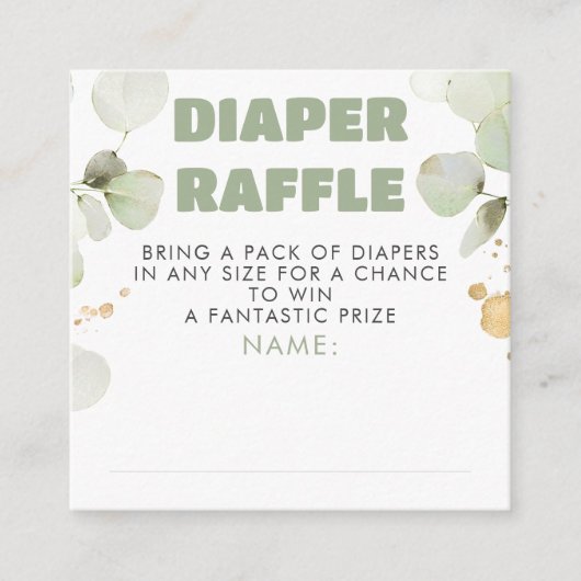 Baby shower Tickets groene bruine luiers Informatiekaartje (Voorkant)