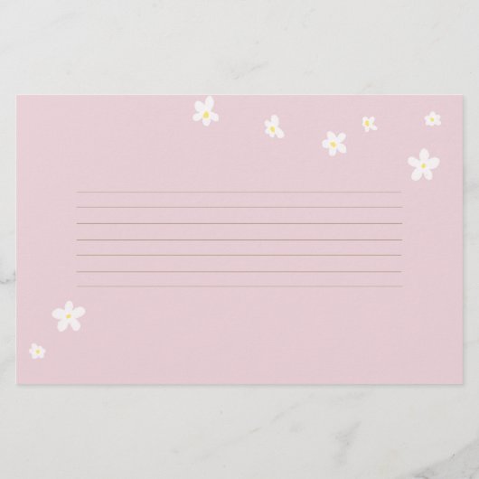 Baby shower Tijd Capsule Kaarten Daisies Pastel Ro (Achterkant)