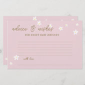 Baby shower Tijd Capsule Kaarten Daisies Pastel Ro (Voorkant / Achterkant)