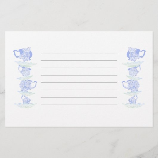 Baby shower Tijd Capsule Kaarten Thee China Kant G (Achterkant)