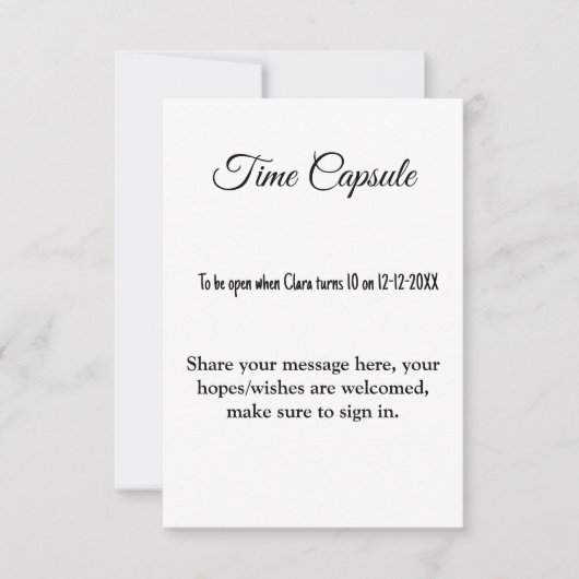 baby shower tijdcapsule Naam toevoegen Tekstgegeve (Voorkant)