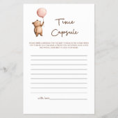 Baby Shower Time Capsule Game Cute Bear Design Flyer (Voorkant)