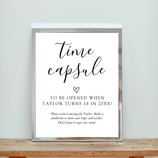 Baby shower Time Capsule Sign Poster