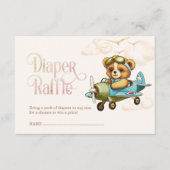 Baby shower Tiny Pilot Teddy Bear Luier Raffle Informatiekaartje (Voorkant)