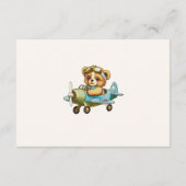 Baby shower Tiny Pilot Teddy Bear Luier Raffle Informatiekaartje (Achterkant)
