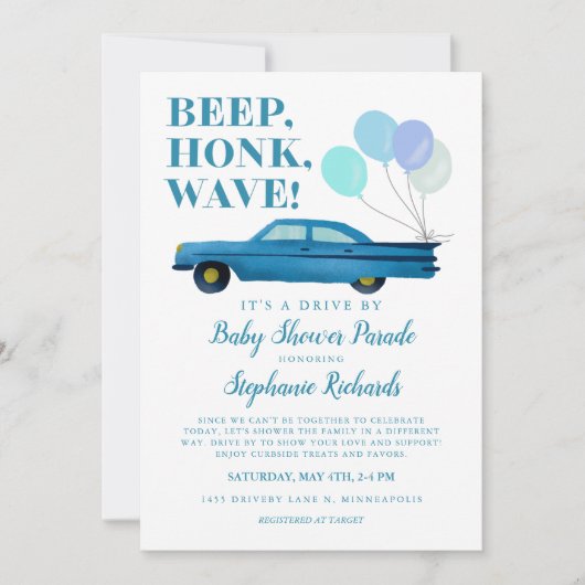 Baby shower-tong kaart (Voorkant)