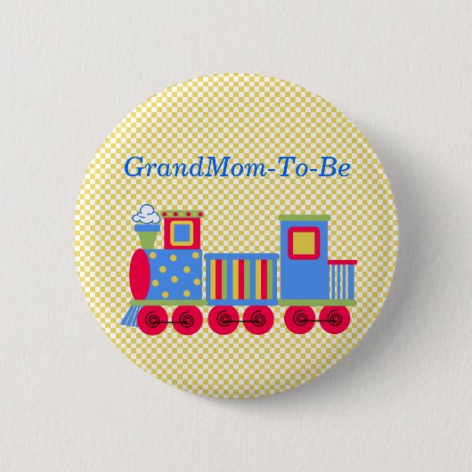 baby shower Train Grandmoeder Pin Button (Voorkant)
