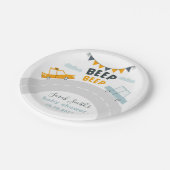 Baby shower transportbanden papieren bordje (Gekanteld)