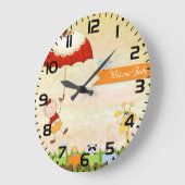 Baby Shower Trein met Dieren en Paraplu Grote Klok (Hoek)