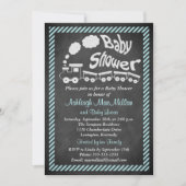 Baby shower-trein van het alkbord - uitnodiging -  (Voorkant)