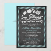 Baby shower-trein van het alkbord - uitnodiging -  (Voorkant / Achterkant)