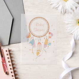 Baby shower Tribal Dreamcatcher Boho Insert Vellum Uitnodigingen