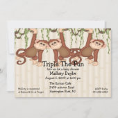 baby shower Triplet-apen Kaart (Voorkant)