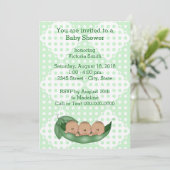 baby shower Triplets erwten in een peul Kaart (Staand voorkant)